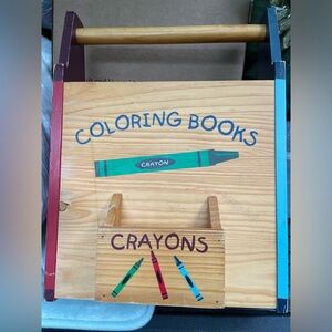 Wooden coloring book holder with crayon area! 12x12 inches approximately
